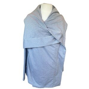 Aspire Jacket Lightweight Side Zip Light Grey Large Shawl Cowl Neck Yoga